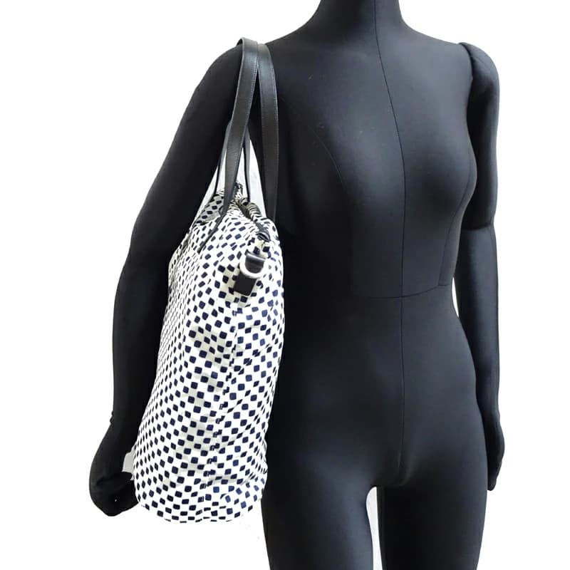 Prada 2Way Tote Nylon White Black Shoulder Bag Vintage Authentic thumbnail 9