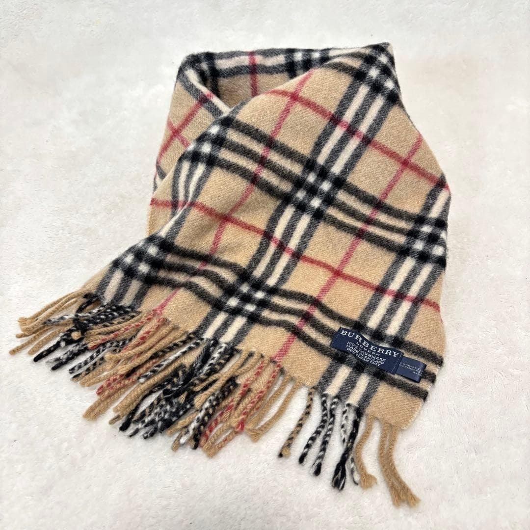 BURBERRY LONDON Nova Check Cashmere Scarf 50.4 in Luxury Authentic Beige