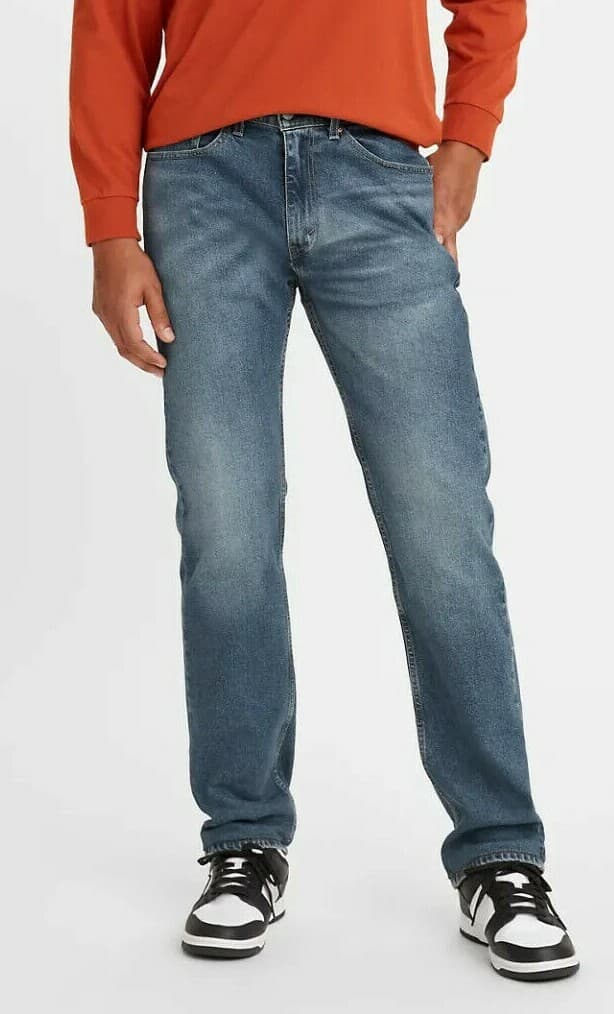 Men's Levi's 505 REGULAR FIT STRETCH BLUE MEN'S JEANS Style 5051824