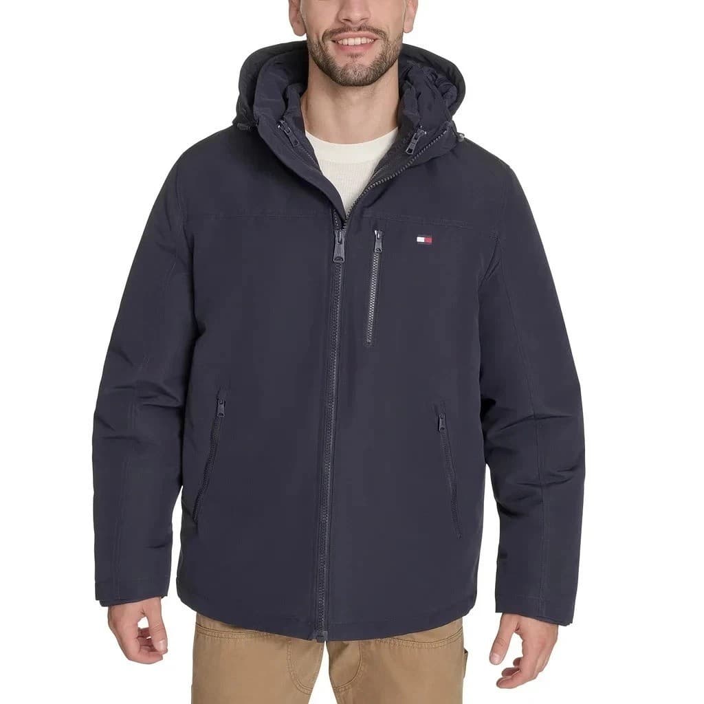 Tommy Hilfiger Men's S 3-In-1 All Weather System Jacket Navy Windbreaker JCK0187