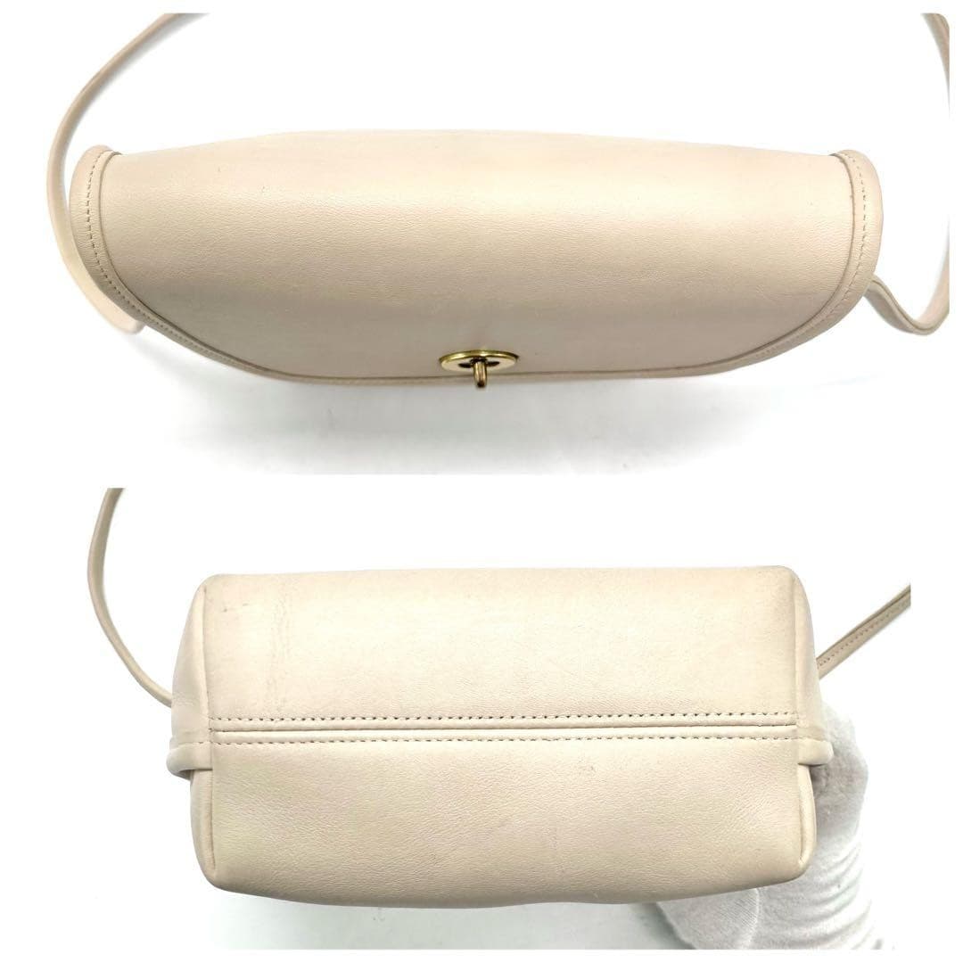 COACH 306 Vintage Shoulder Bag Turnlock Leather Irovy Gold Hardware From Japan thumbnail 18