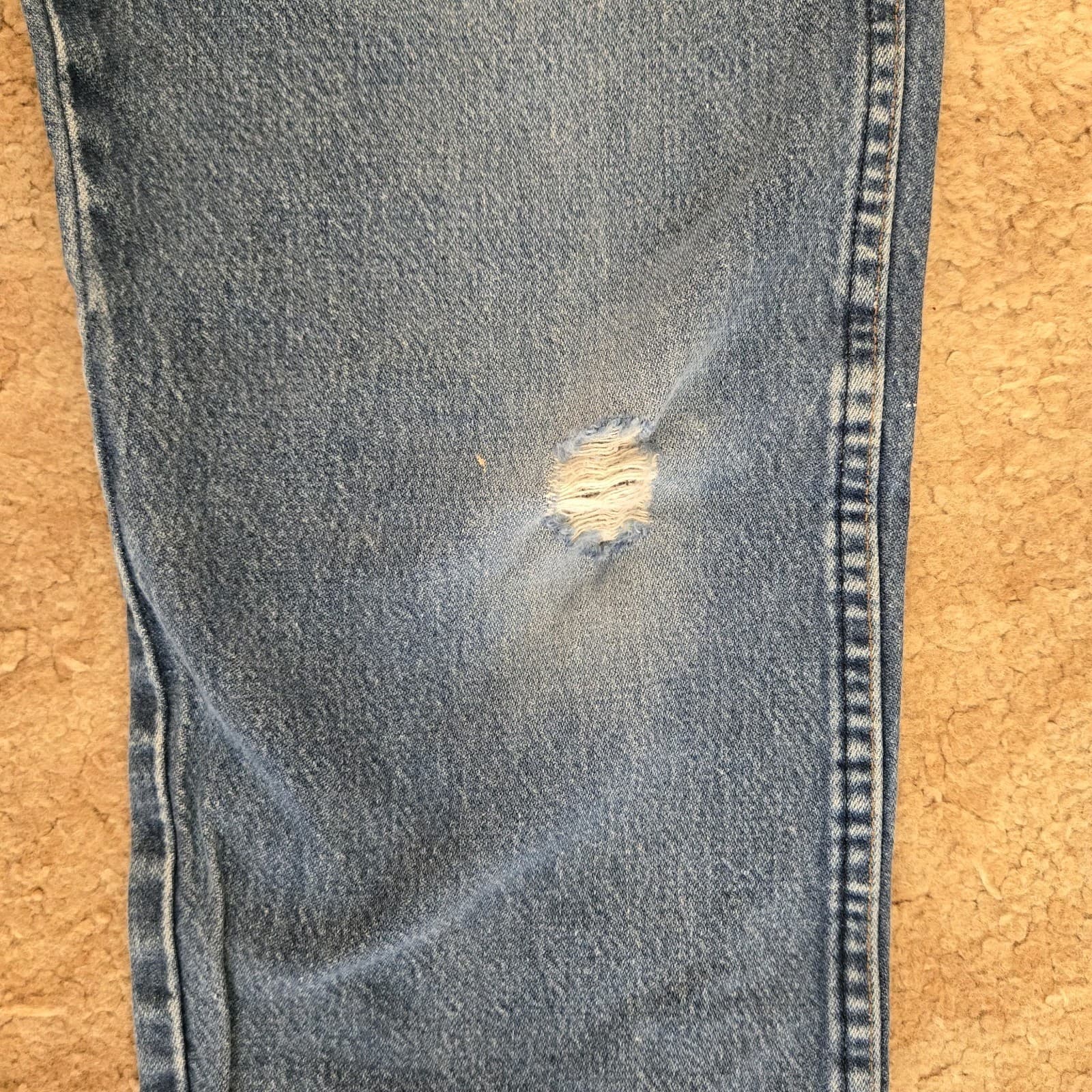 Wrangler Mens Cowboy Cut Original Fit 13MWZPW Distressed Denim Jeans Size 36x38 thumbnail 7