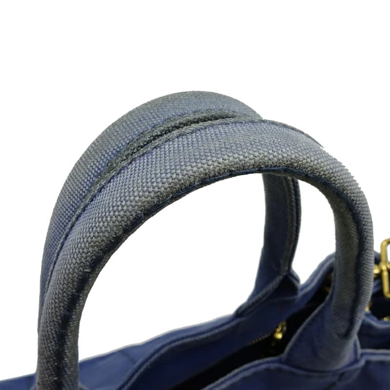 Prada Canapa PM 1BG439 Blue Canvas Tote Bag Vintage Authentic thumbnail 5
