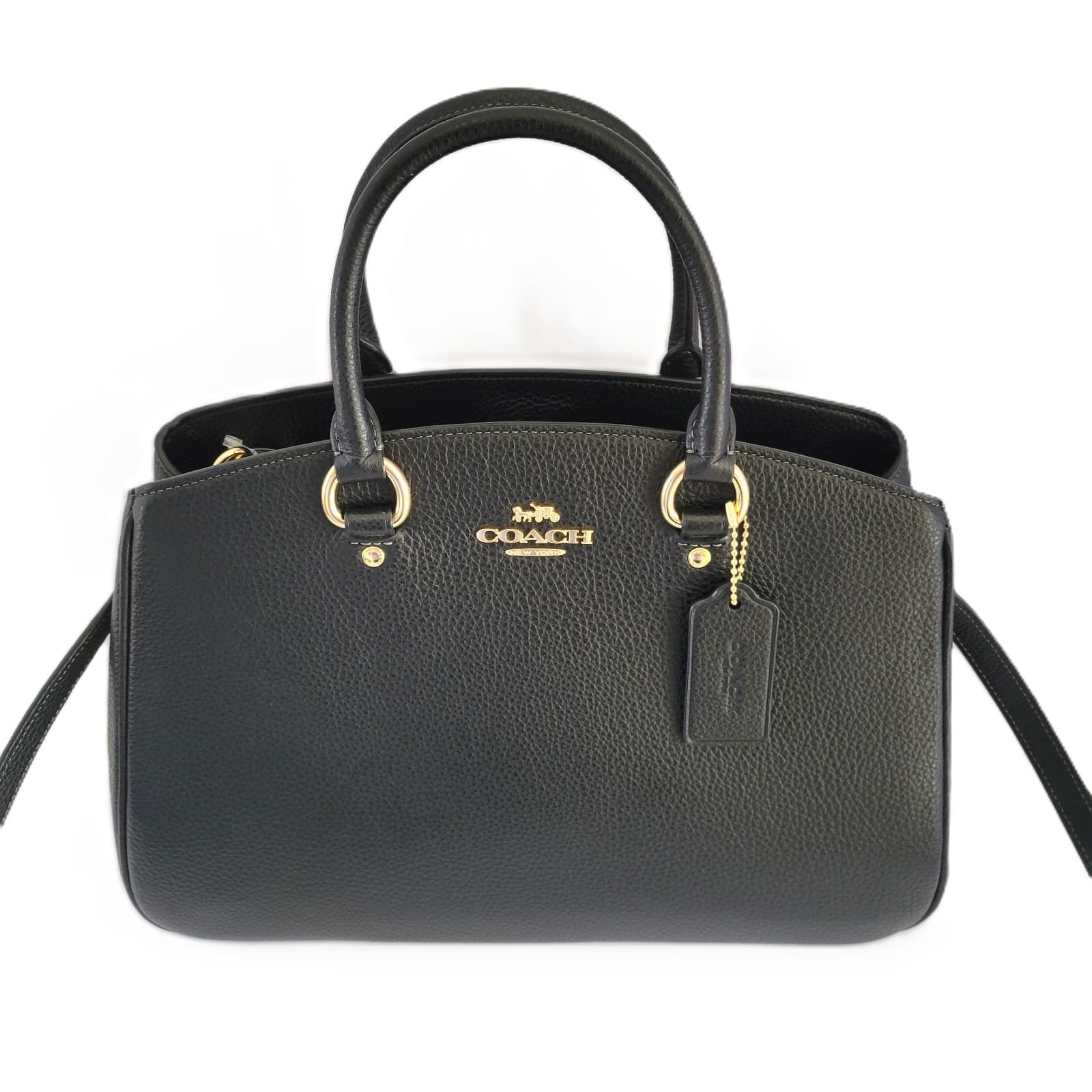 Coach CAL56 Refined Pebbled Leather Savannah Carryall Bag Handbag Black