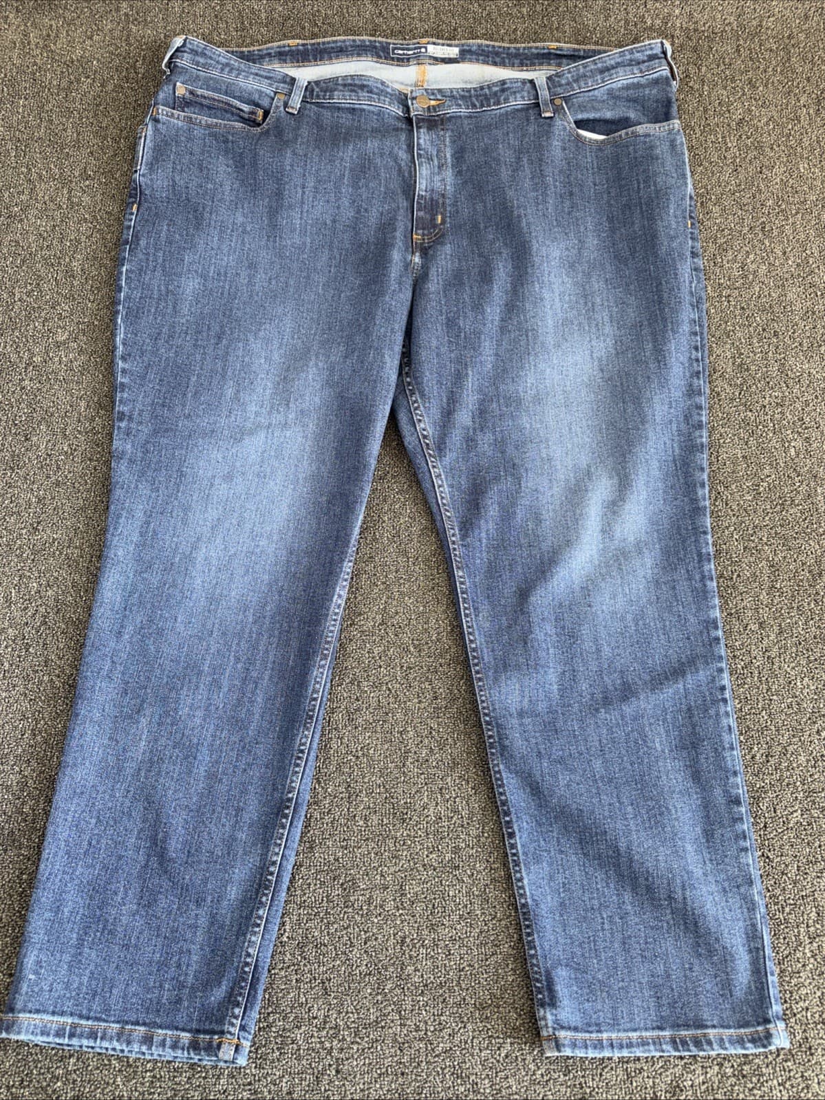 Carhartt Women’s Jeans Size 24 Regular Rugged Flex Relaxed Med Blue Mid Rise