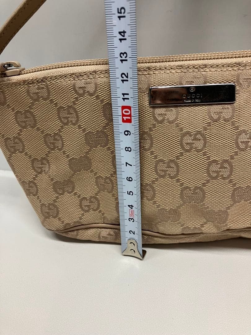 GUCCI GG Mini Handbag Accessory Pouch Canvas Beige Brown C0201 Logo From Japan thumbnail 9