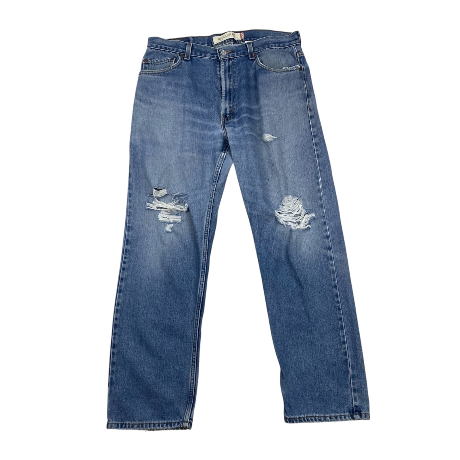 LEVIS Vintage 505 Jeans 36/32 Blue Denim Straight Leg Button Fly Levi's