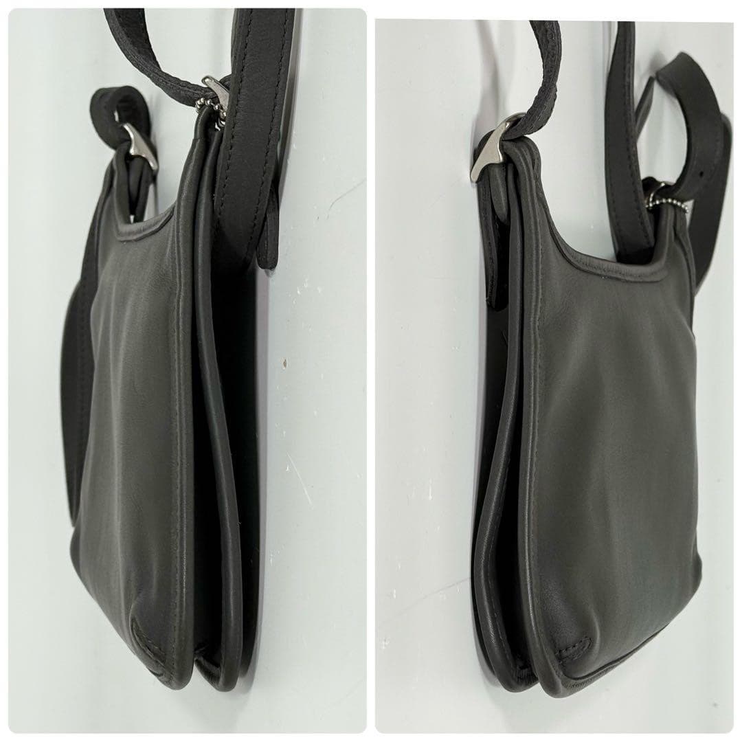 COACH 9142 Vintage Shoulder Bag Flaplock Leather Black Silver Hardware Japan thumbnail 16