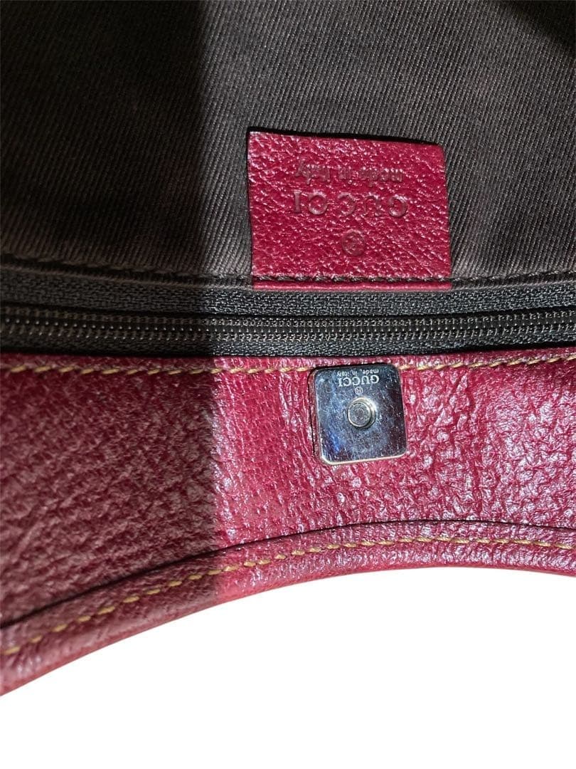 GUCCI GG Monogram Shoulder Bag Beige Wine Red Made in Italy thumbnail 24