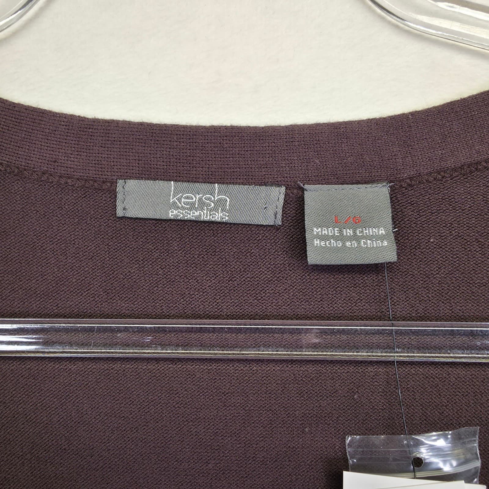 NEW Kersh Essentials Cardigan Womens L Brown Y2K Fitted Button Front Academia thumbnail 6