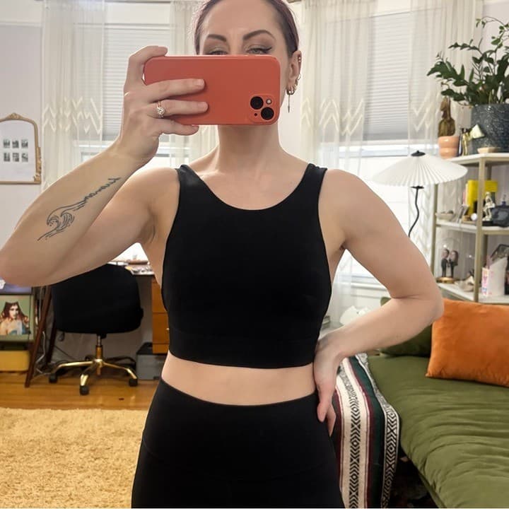 ZARA Black High Neck Low Back Sz Small Strapless Cropped Tank Top -  sz S