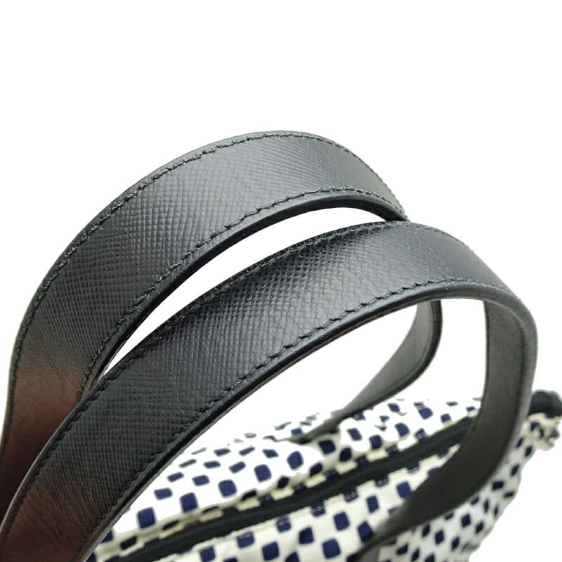 Prada 2Way Tote Nylon White Black Shoulder Bag Vintage Authentic thumbnail 5