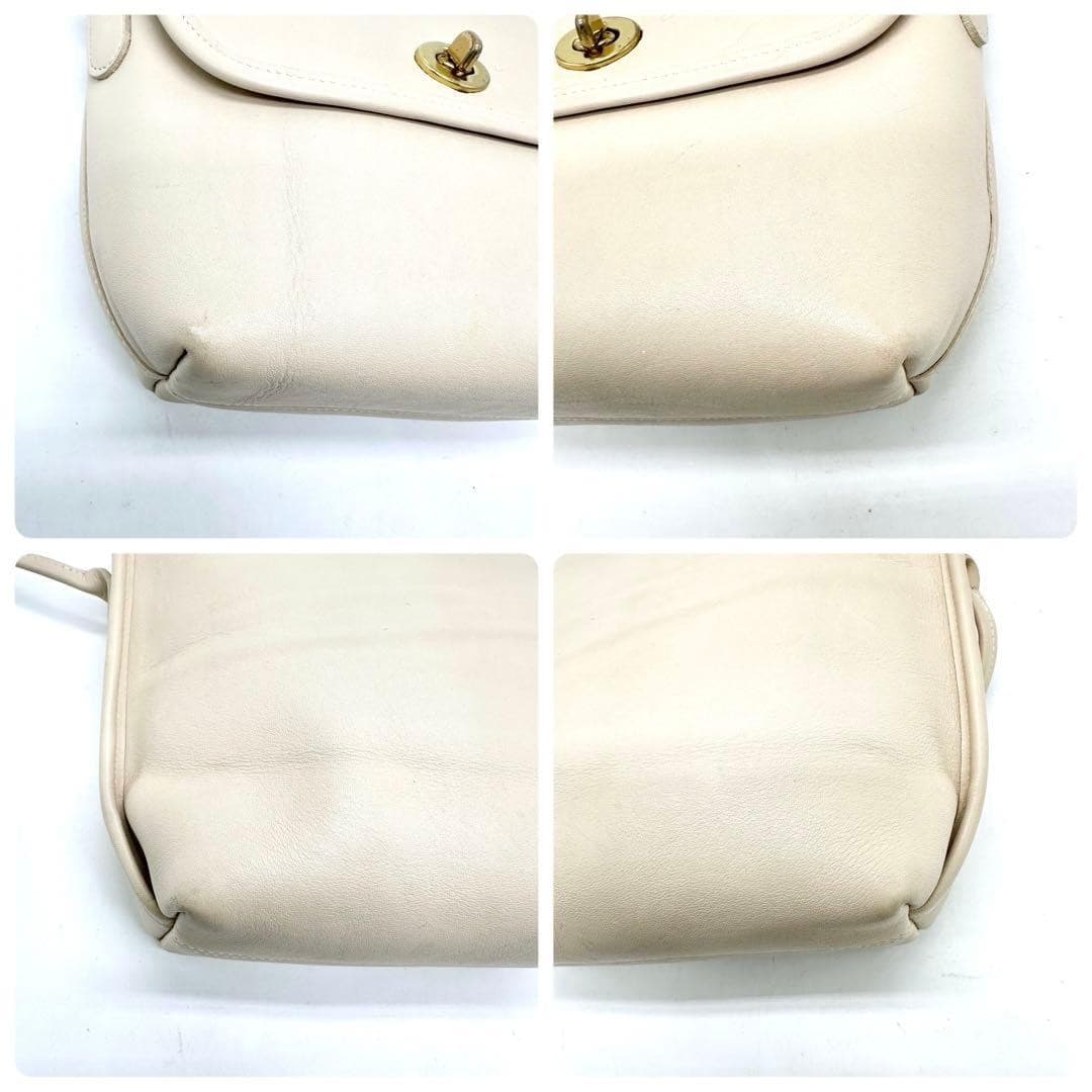 COACH 306 Vintage Shoulder Bag Turnlock Leather Irovy Gold Hardware From Japan thumbnail 19