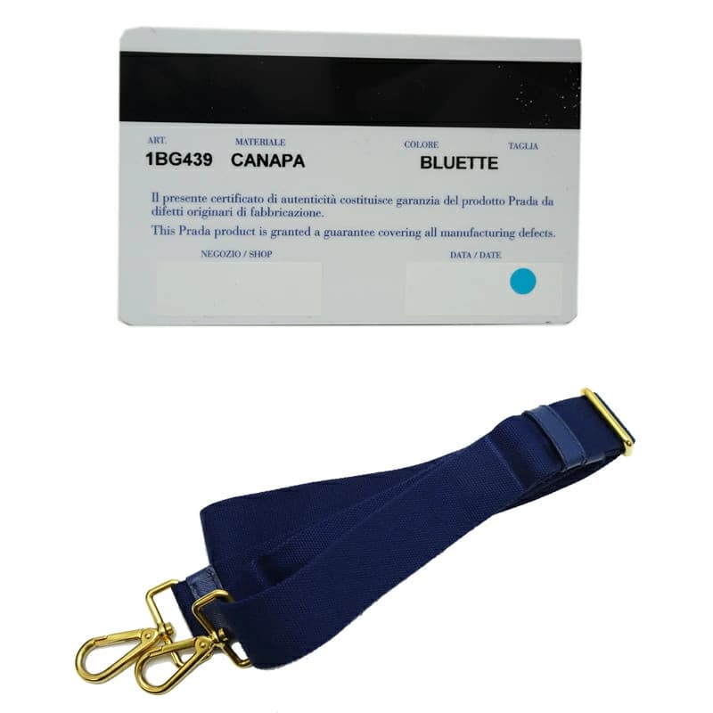 Prada Canapa PM 1BG439 Blue Canvas Tote Bag Vintage Authentic thumbnail 10
