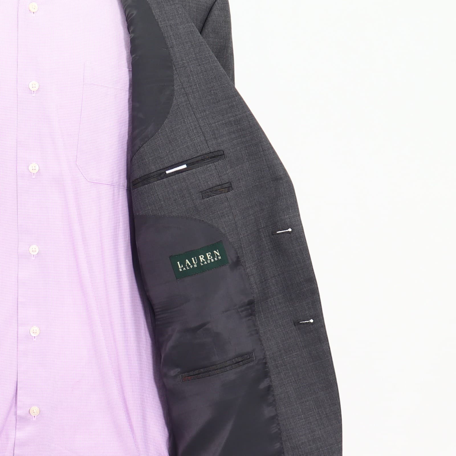 Ralph Lauren 44R Gray Sport Coat Blazer Jacket Solid 2-Button Wool thumbnail 11