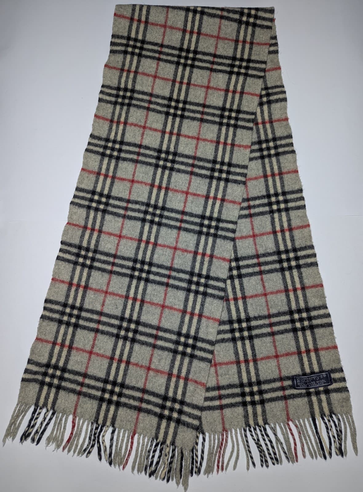 Vintage Burberrys of London Scarf 100% Lambswool Made in England Nova Check