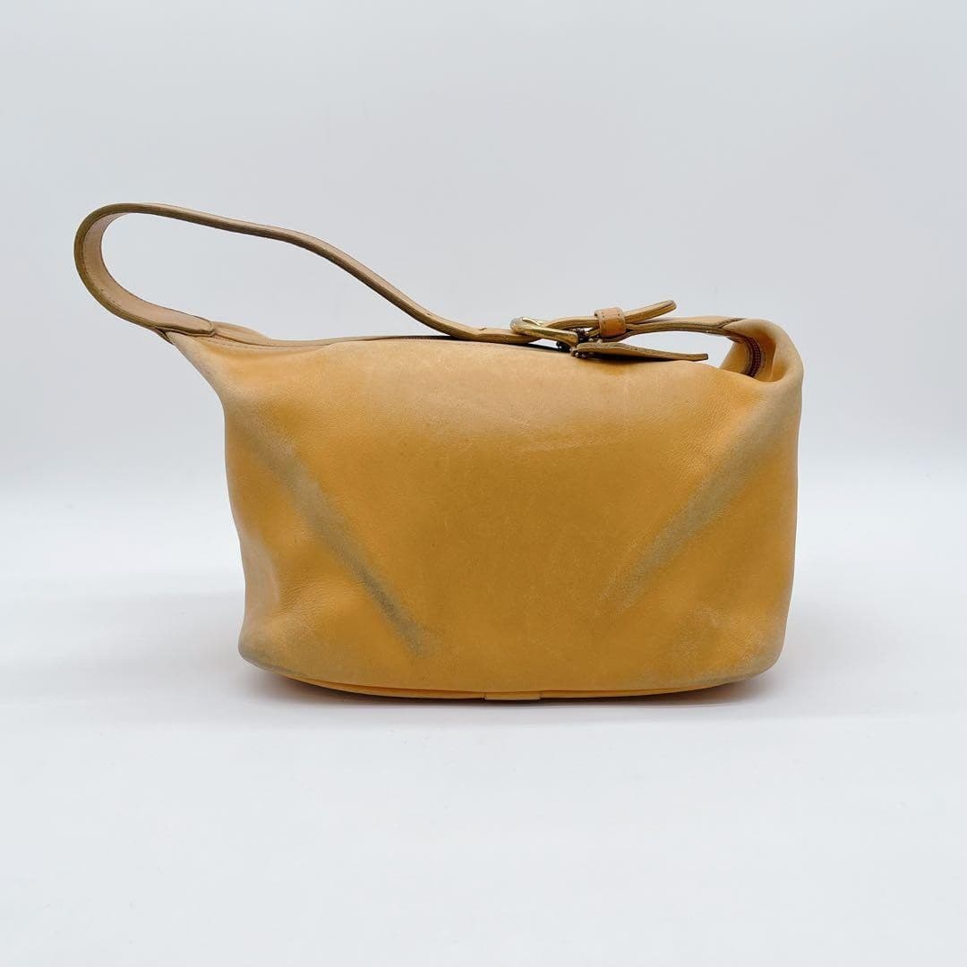 COACH 4145 Vintage Accessory Pouch Hand Bag Ziplock Leather Beige Gold Hardware thumbnail 12