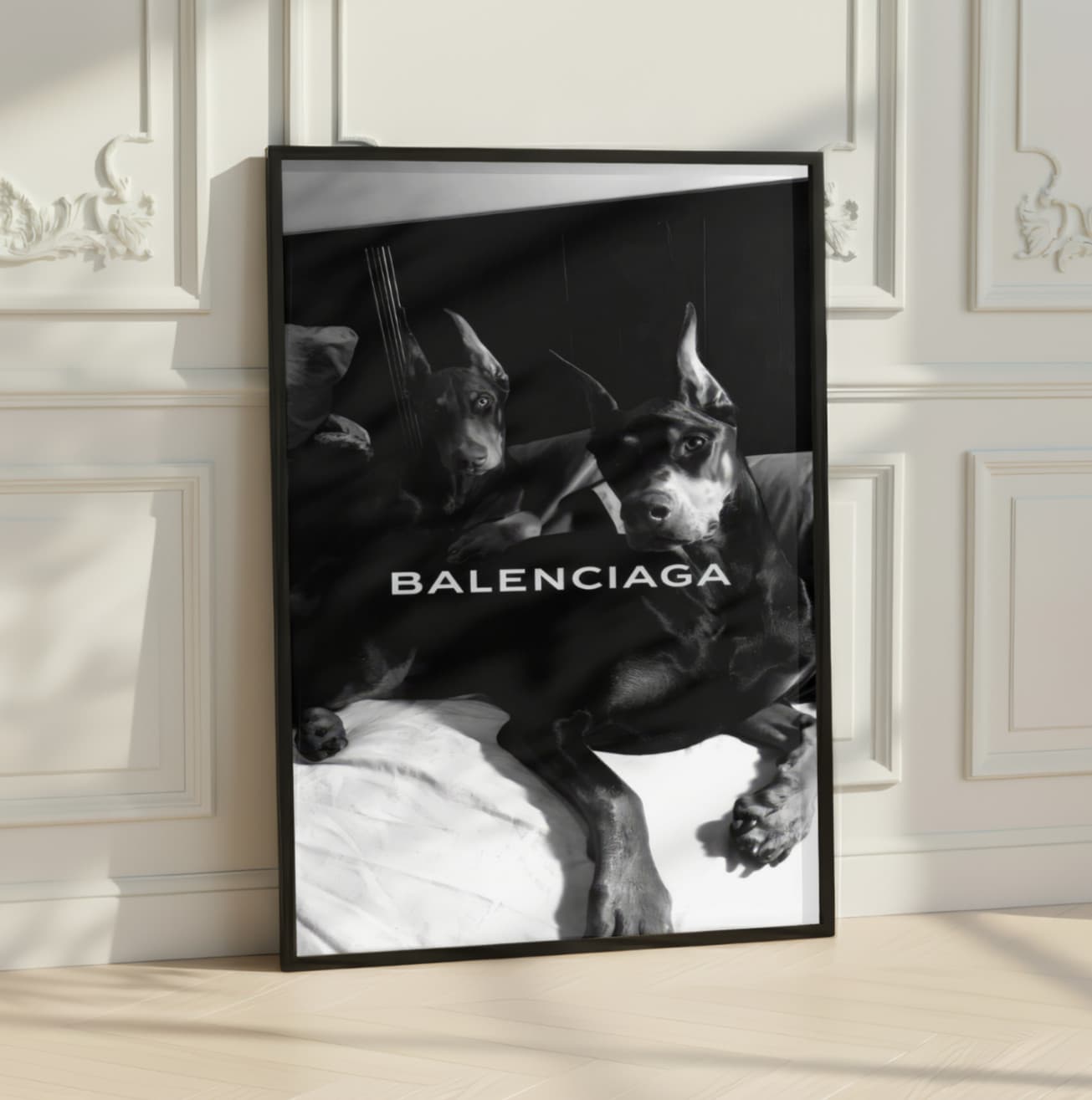 Balenciaga Doberman Wall Art Print – Luxury Fashion Dog Poster
