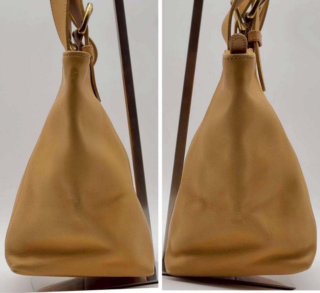 COACH 4133 Vintage Tote Shoulder Bag Ziplock Leather Beige Gold Hardware Japan thumbnail 24