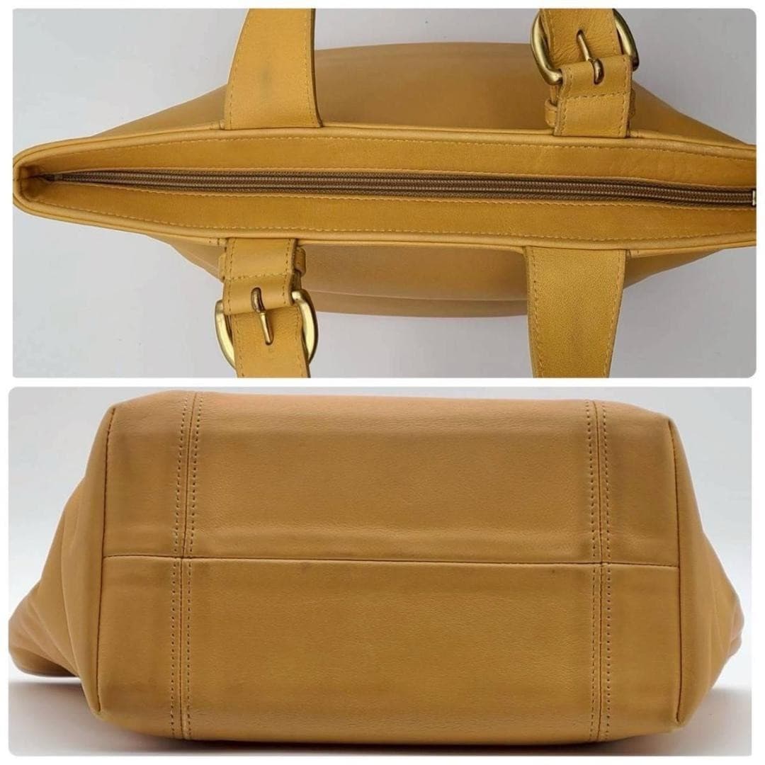 COACH 4133 Vintage Tote Shoulder Bag Ziplock Leather Beige Gold Hardware Japan thumbnail 22