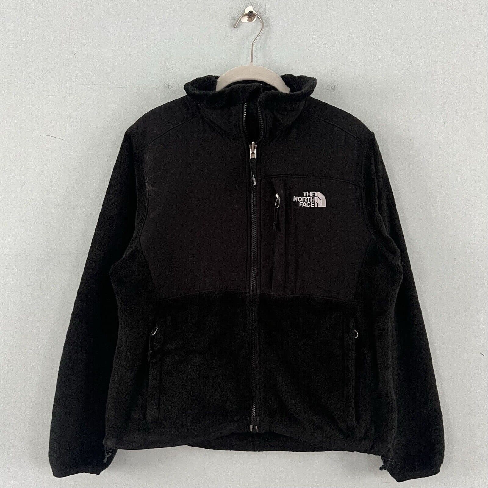 The North Face Denali Osito Jacket Black Polartec Fleece Zip Up Womens XS