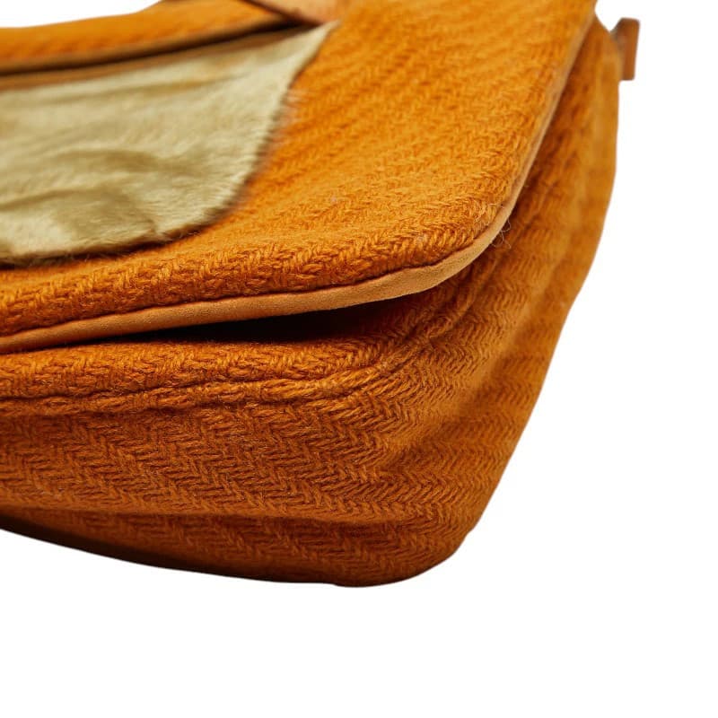 Prada B9475 Brown Wool Haircalf Shoulder Bag Vintage Authentic thumbnail 5