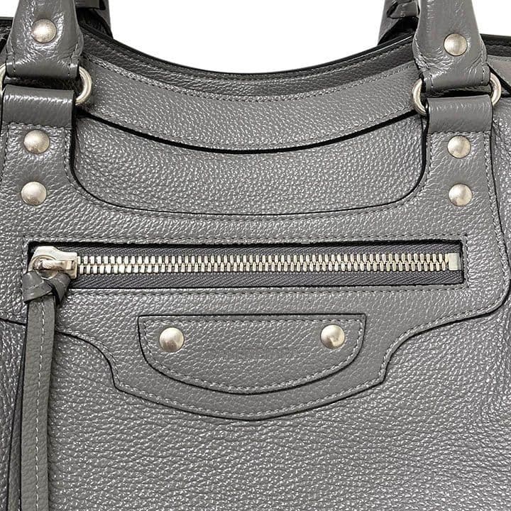 BALENCIAGA 2-Way Bag Neo Classic Medium Gray Handbag Shoulder Bag From Japan thumbnail 22