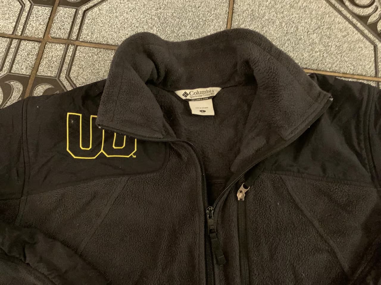 Columbia  Oregon Ducks Mens Fleece Jacket Full Zip Gray Size Large fleece thumbnail 2