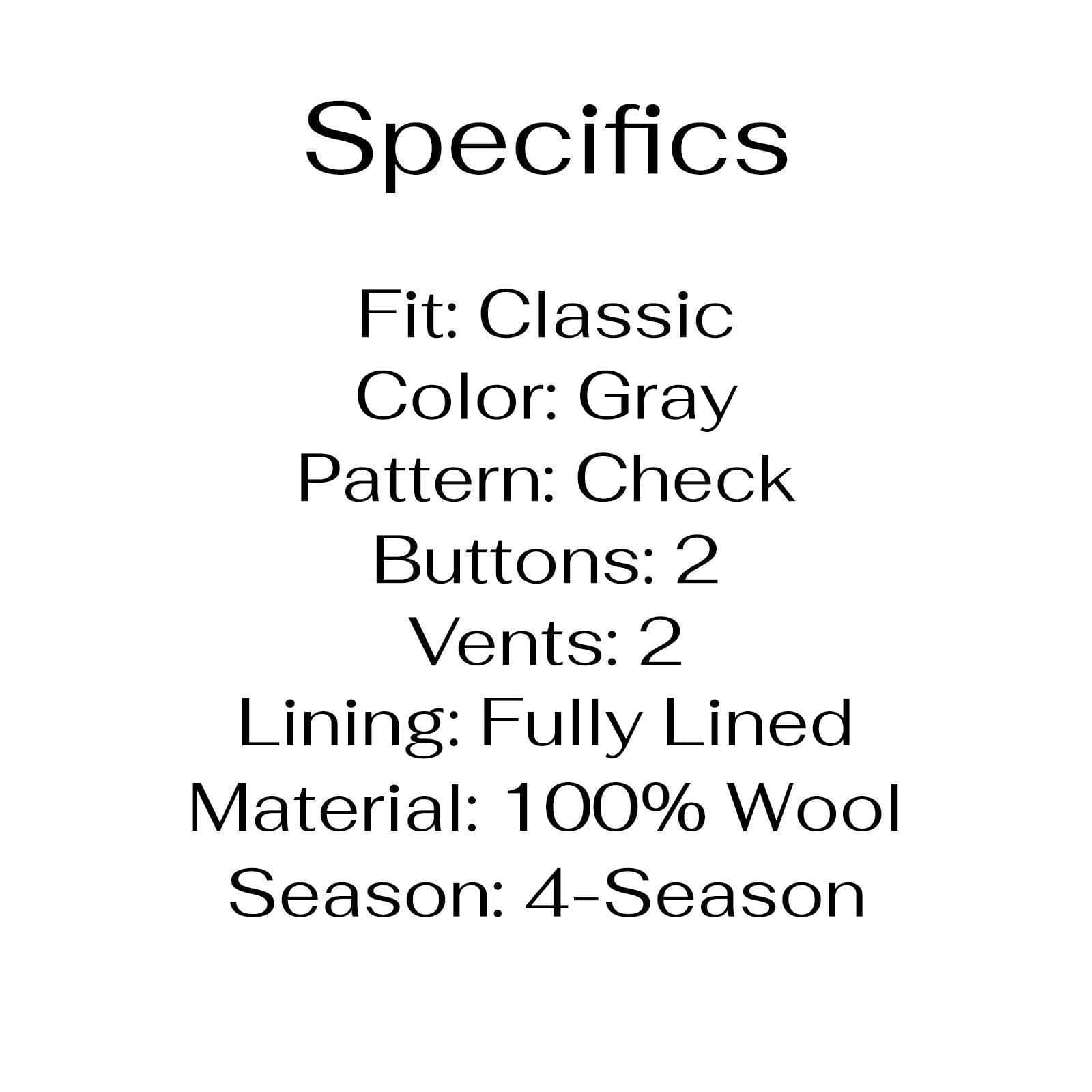 Michael Kors 42R Gray Sport Coat Blazer Jacket Check 2-Button Wool thumbnail 4