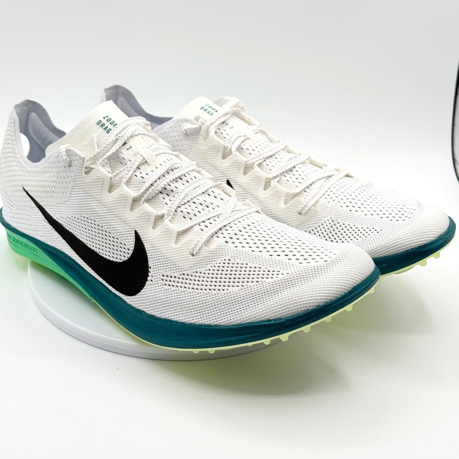 Nike ZoomX Dragonfly 2 Track & Field Shoes Size 14 Men White/Black/Spruce FD8413
