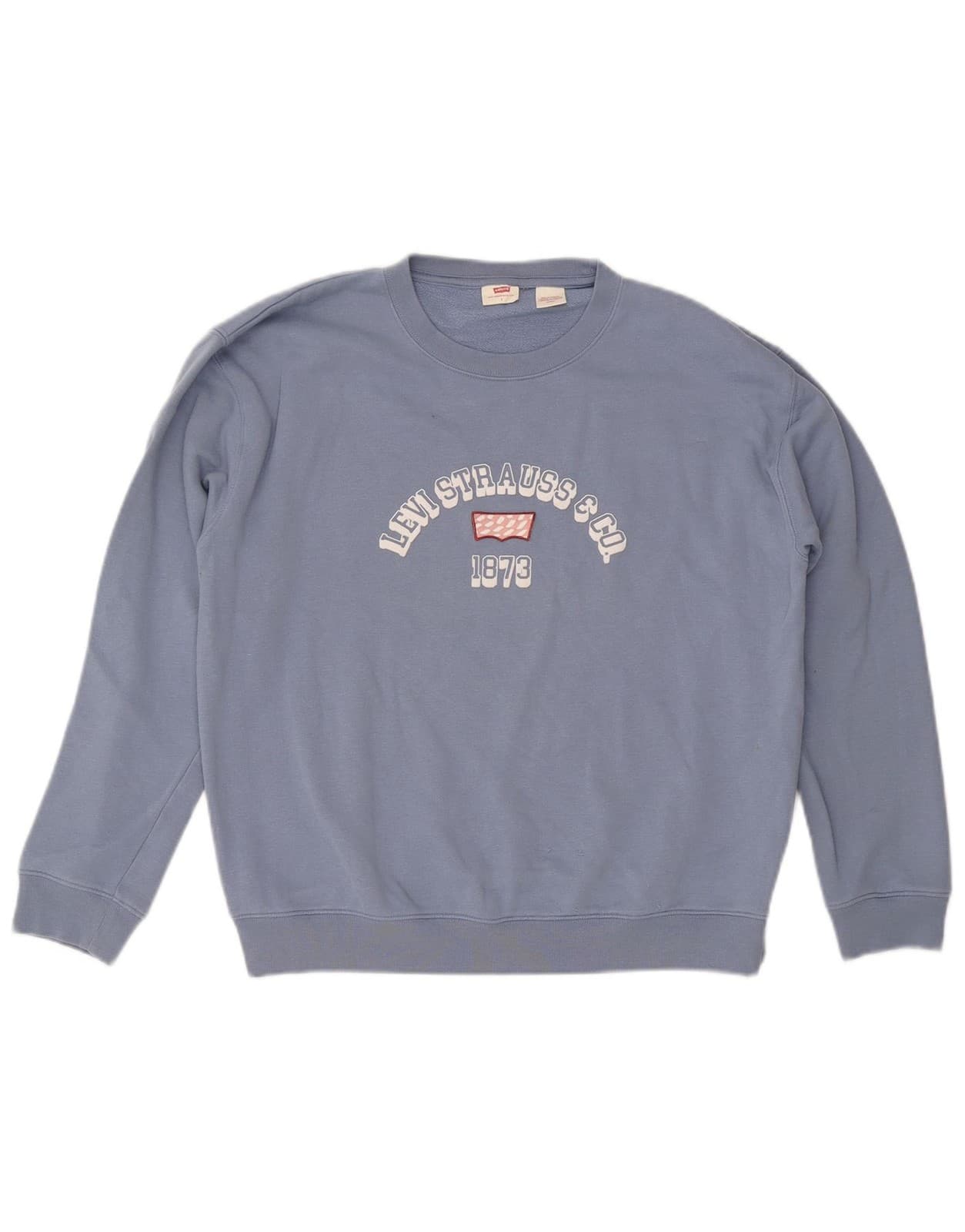 LEVI'S Womens Oversized Graphic Sweatshirt Jumper UK 10 Small Blue BD23