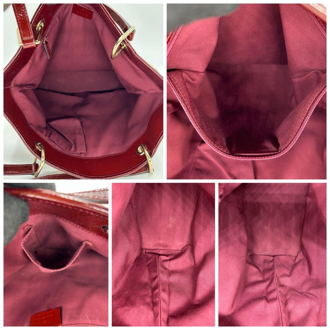 GUCCI 002058 GG Canvas Tote Bag Red Made in Italy Rare From Japan thumbnail 23