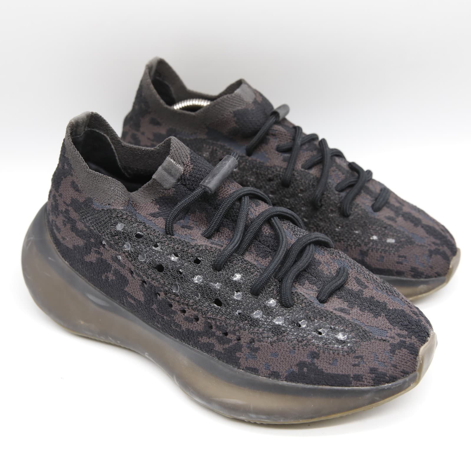 Yeezy x Adidas Black/Brown Knit Fabric Boost 380 Onyx RF Sneakers Men's Size 5.5