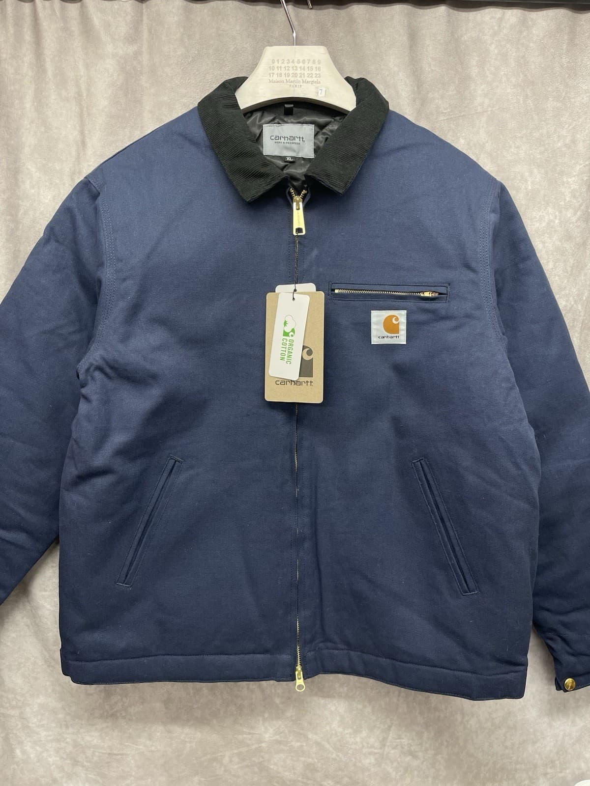 CARHARTT WIP OG DETROIT JACKET STORM BLUE BLACK CANVAS XL NWT $298 MSRP