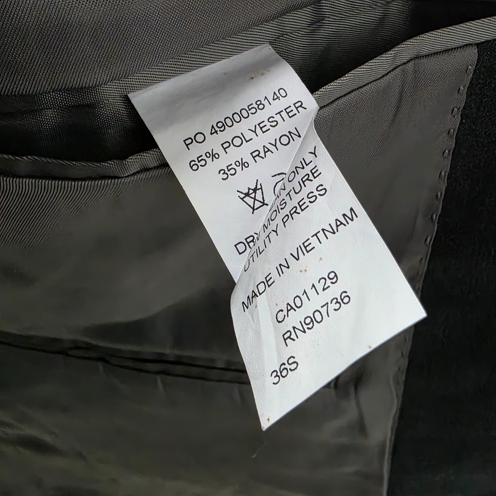 Calvin Klein 36S Gray Sport Coat Blazer Jacket Solid 2-Button Wool thumbnail 10