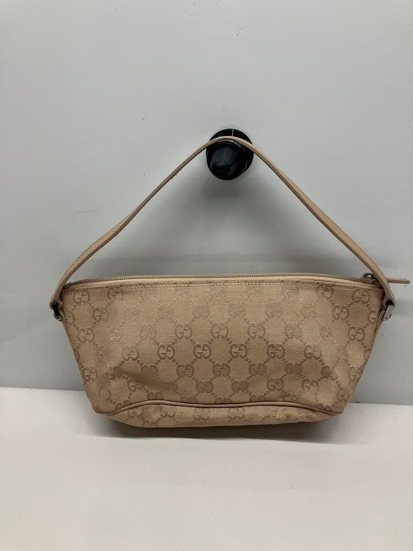 GUCCI GG Mini Handbag Accessory Pouch Canvas Beige Brown C0201 Logo From Japan thumbnail 5