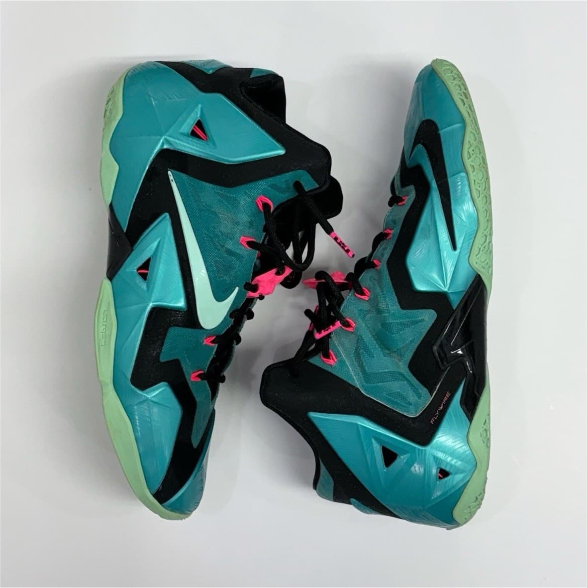 Nike LeBron 11 South Beach Flywire High Top Teal Black Mint Pink 616175-330