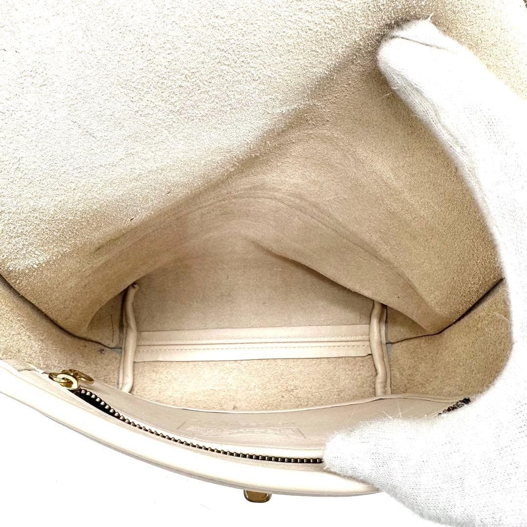 COACH 306 Vintage Shoulder Bag Turnlock Leather Irovy Gold Hardware From Japan thumbnail 8