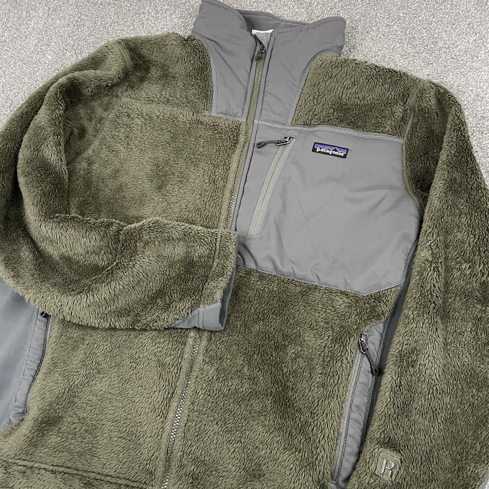 Patagonia R3 Hi Loft Jacket Mens L Green Gray Polartec Thermal Pro Vintage 25700