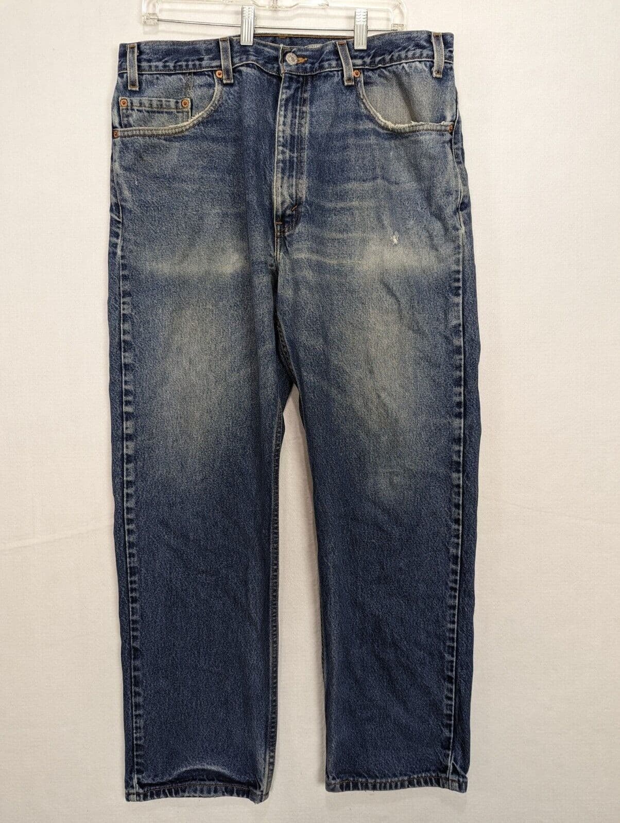 Levis 505 Mens Jeans Size 38 x 30 Regular Fit Straight Leg Cotton Blue
