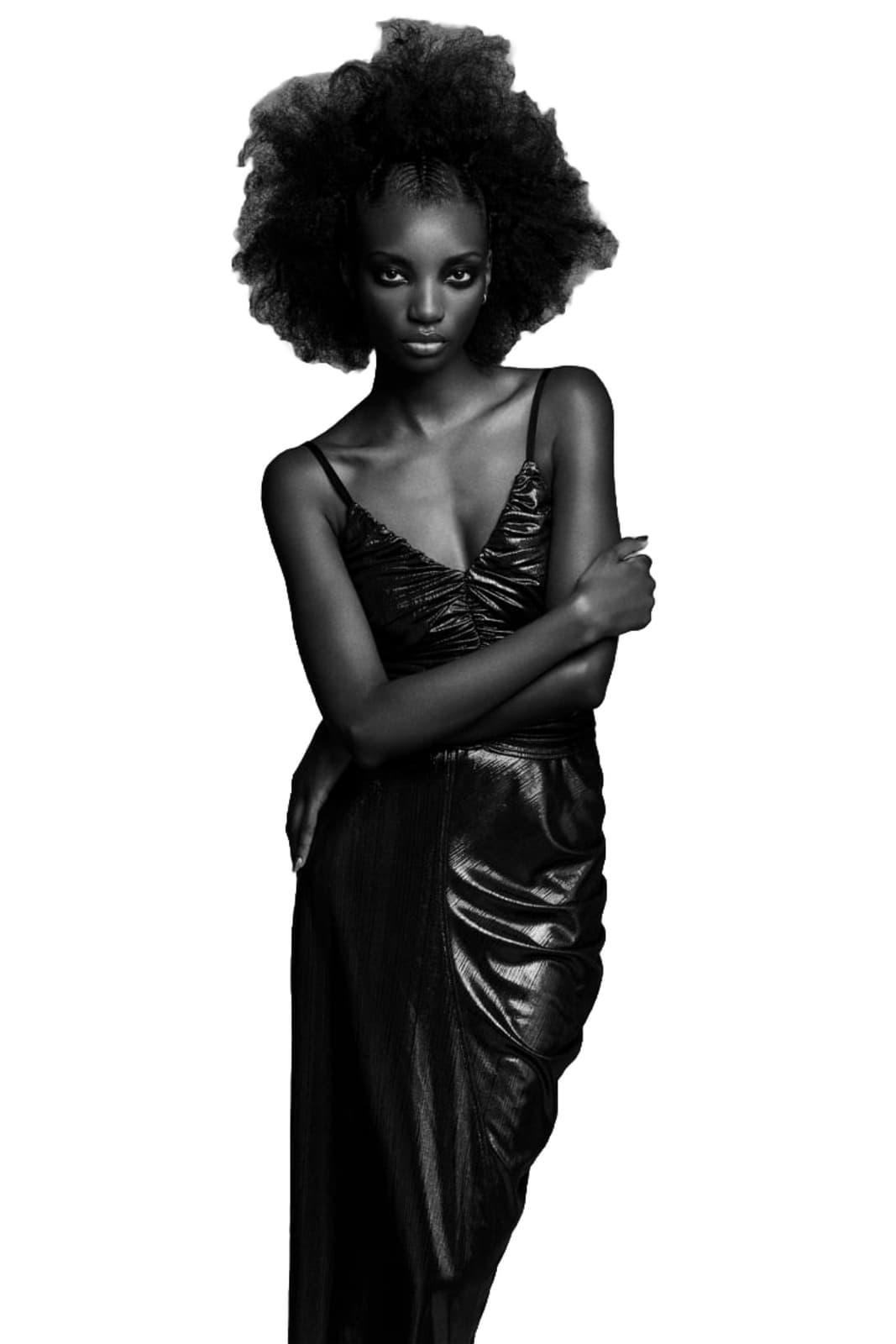 ZARA New Ruched Draped Metallic Shiny Gathered Midi Skirt Back Slit 4770/629 M thumbnail 11