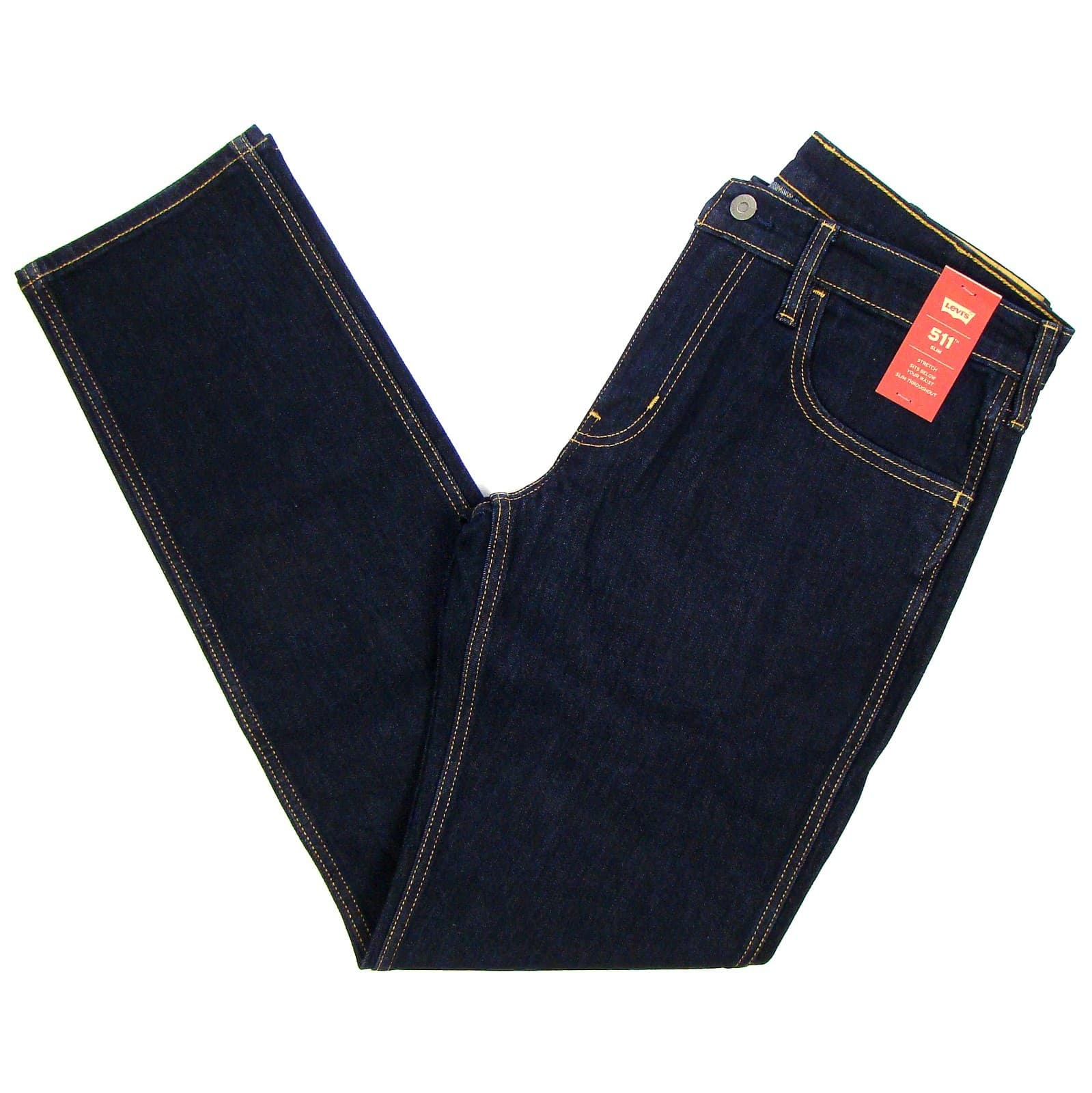 NEW Levis 511 Men's Jeans Slim Fit Size 34x32 DARK INDIGO BLUE - FREE SHIPPING