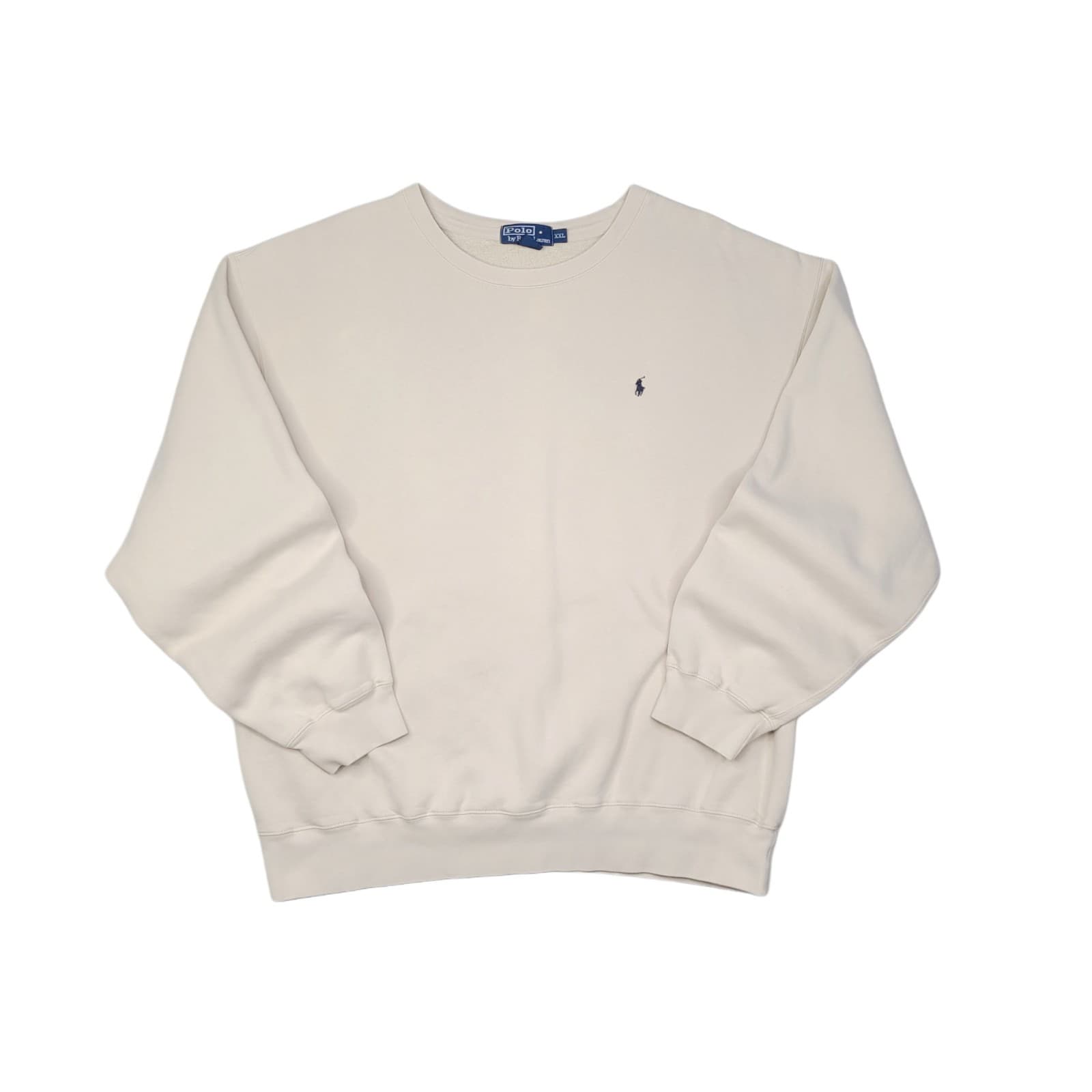 Polo Ralph Lauren Bone Taupe Crewneck Sweatshirt Men's XXL Embroidered Pony Vtg