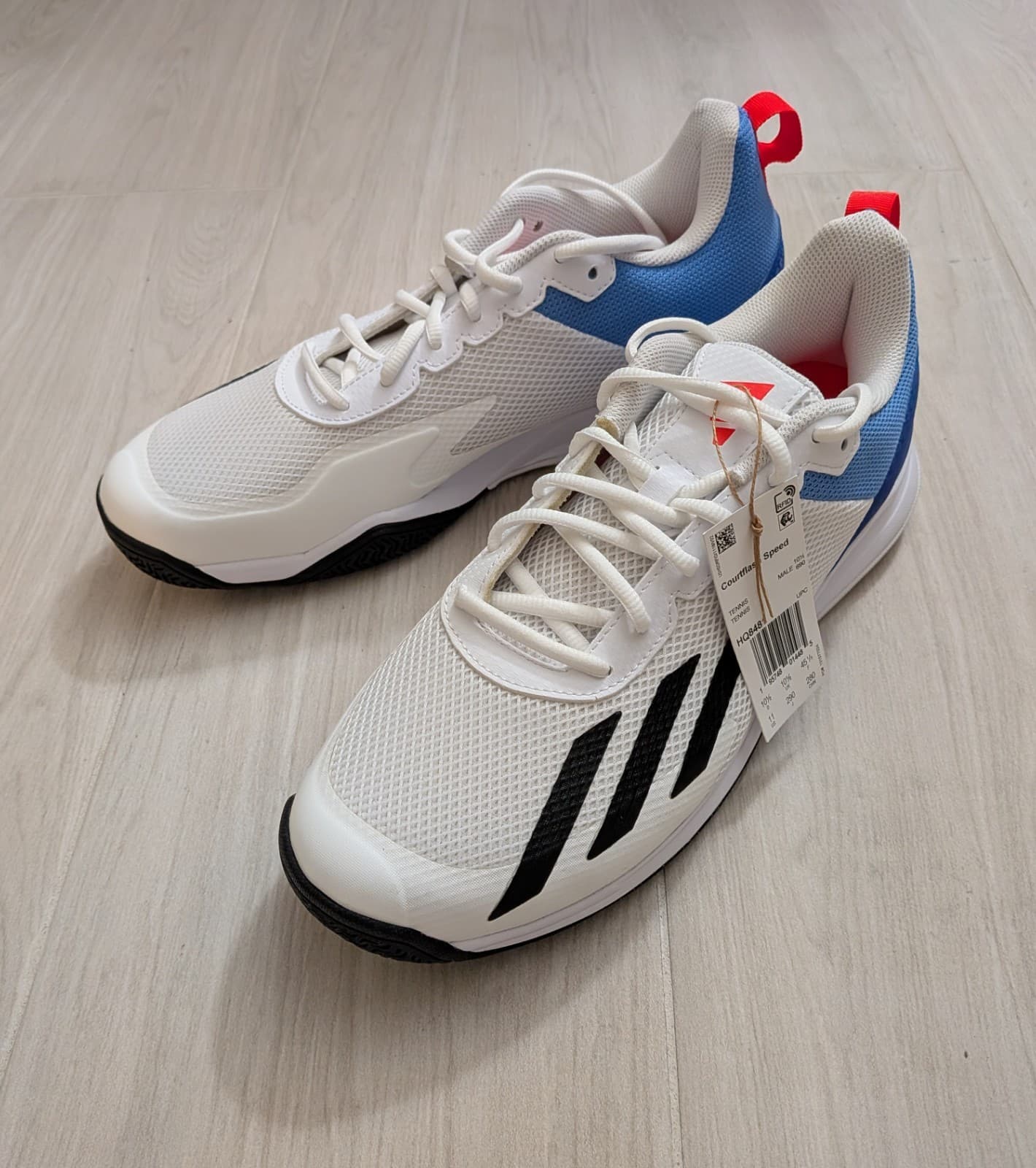 Adidas White Courtflash Speed Men's Tennis Shoes HQ8481 thumbnail 2