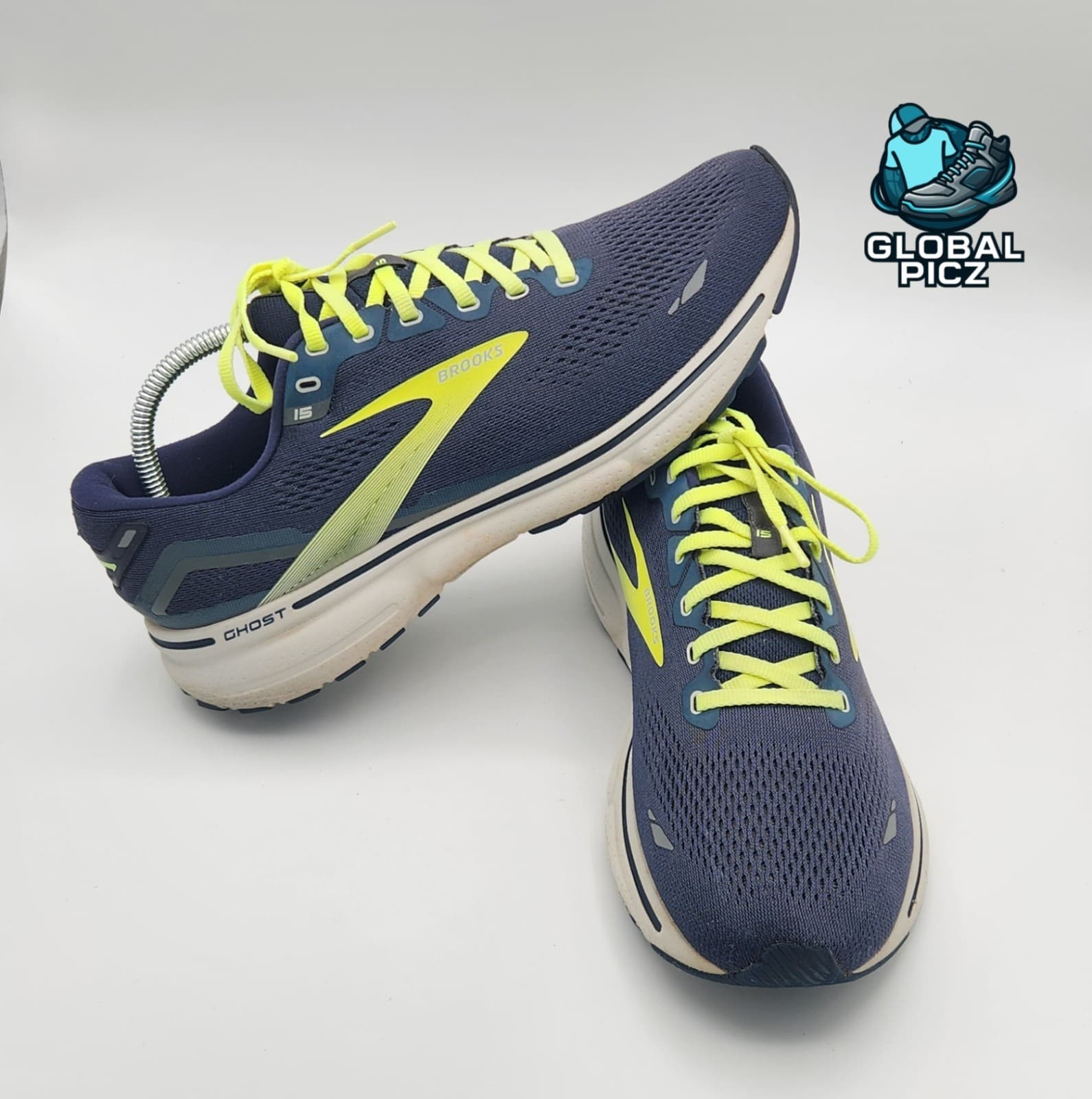 Brooks Ghost 15 Mens Running Sneakers Mens size 11.5M Peacoat Nightlife Grey