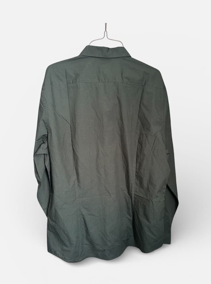 NWT H&M Black Button Down Long Sleeve Dress Shirt Size L thumbnail 2