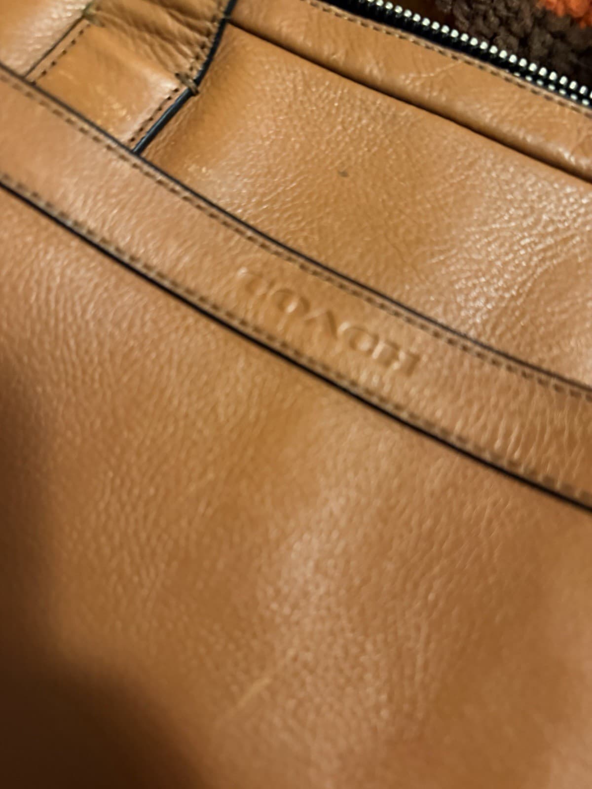 Coach Vintage Laptop Bag With Shoulder Strap In camel Leather Y2K Vibes F71701 thumbnail 14