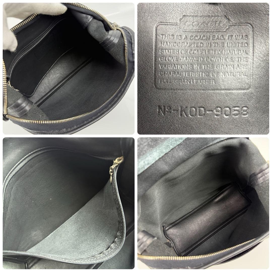 COACH 9058 Vintage Shoulder Bag Ziplock Leather Black Silver Hardware From Japan thumbnail 18