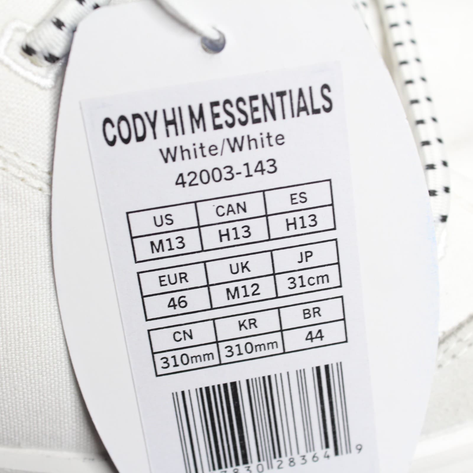 Hey Dude Cody Hi M Essentials-Up High Top Sneakers White/ Grey Men's Size 13 New thumbnail 6