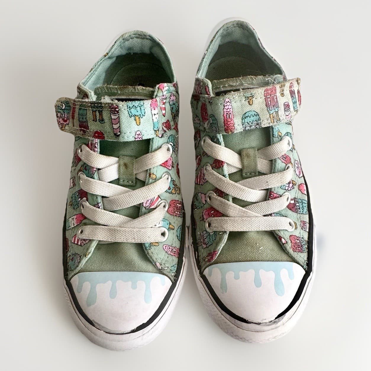 Converse Chuck Taylor Youth Ice Cream Print Low Top Sneakers Mint Green
